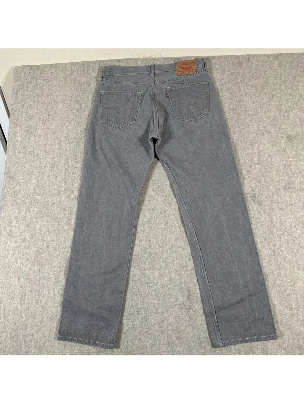 LEVI'S 501 Original Fit Jeans Men's 34 (32x31) Button Fly Gray Cotton Denim